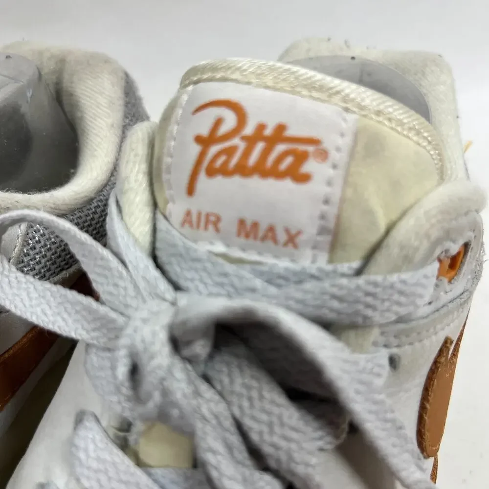 NIKE Air Max 1 Patta Monarch Mens 8 Leather Metallic Sneakers DH1348-001 Orange